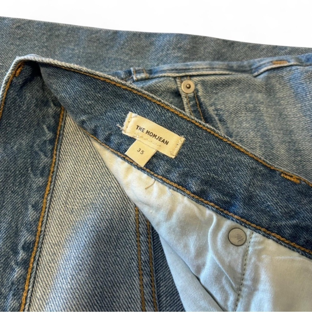 Madewell Womens 35‎ Mom Jean High Rise Straight Leg Light Wash Distressed - Picture 5 of 7